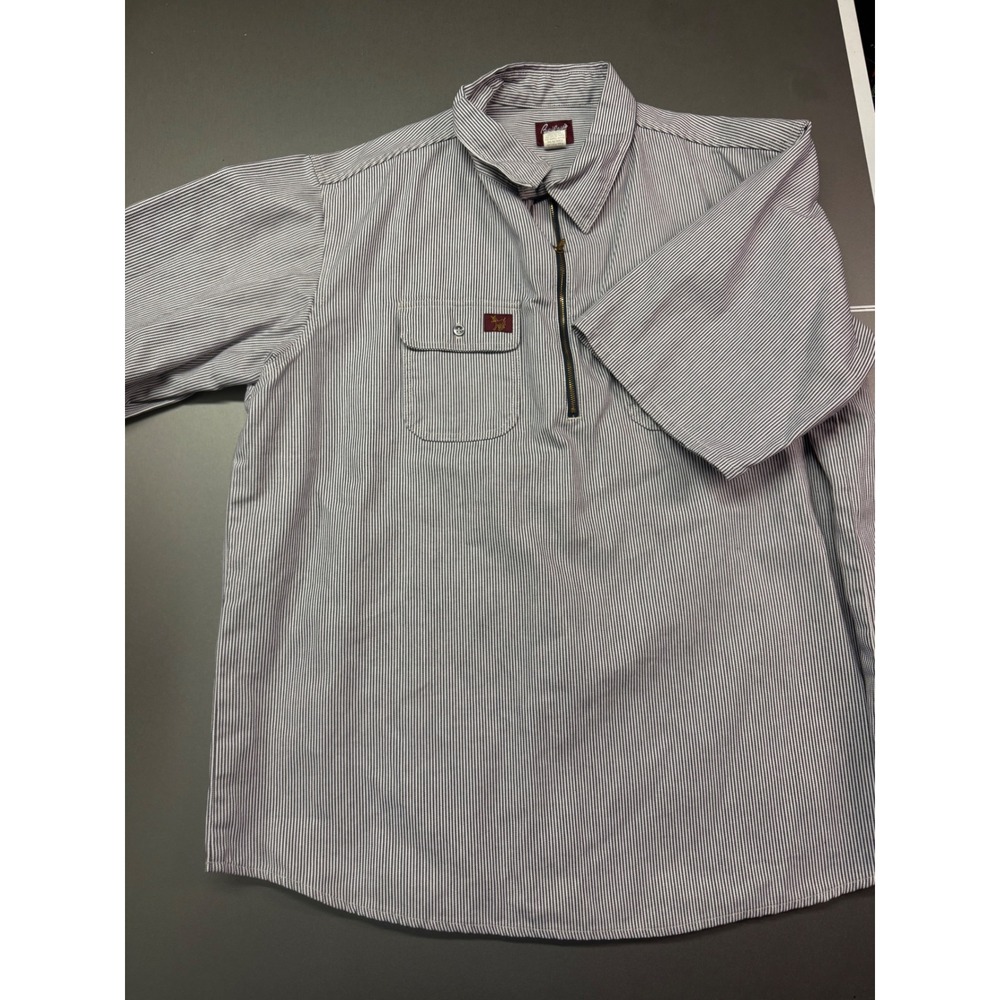 Baileys Authentic Logger Wear Hickory Stripe Work Shirt 2XL Tall Mens‎ Half Zip